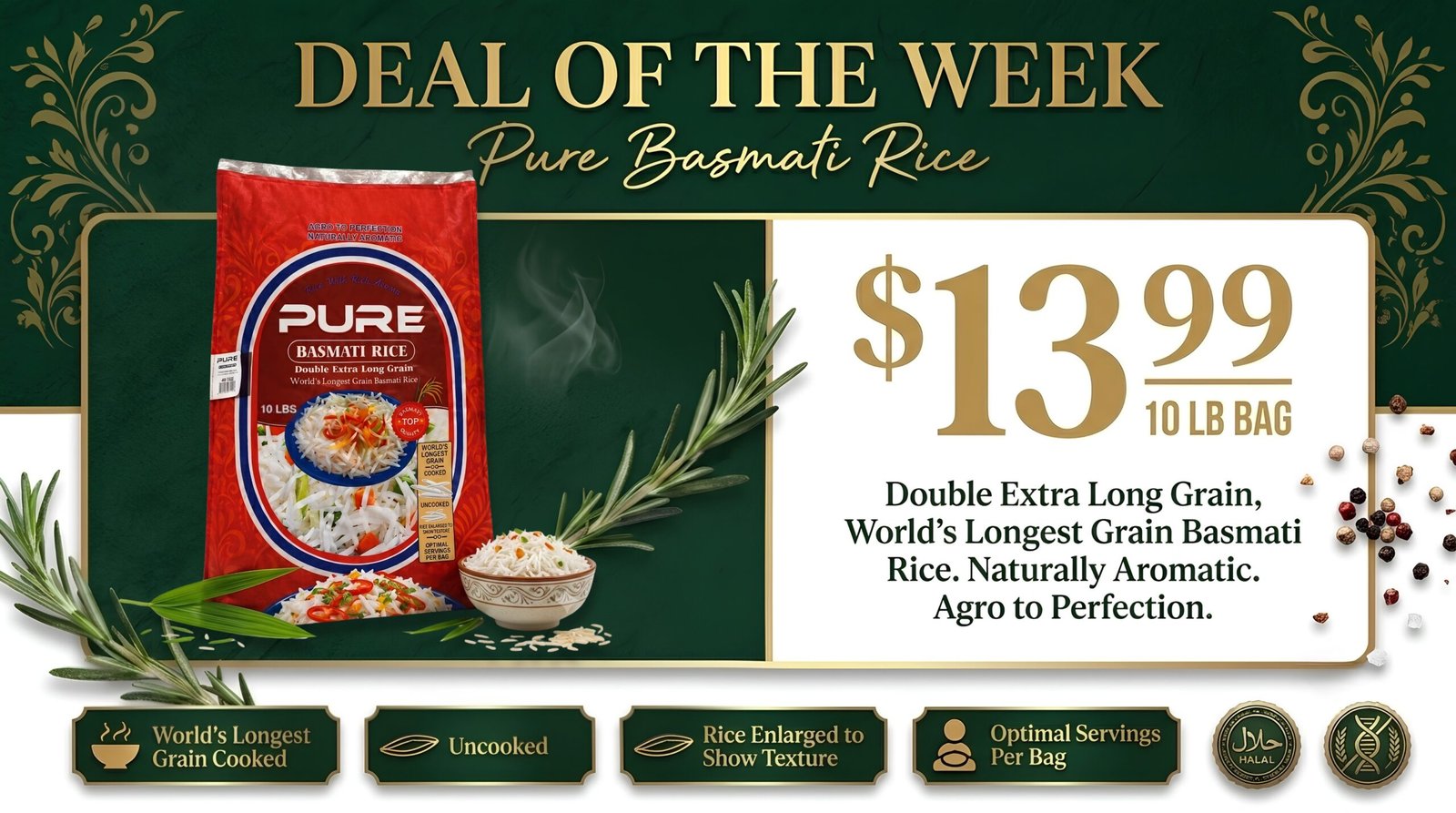 Pure Basmati Rice Hero Banner - 1